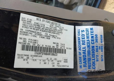 2010 Ford Focus Se z USA, uszkodzony, nr VIN 1FAHP3FN8AW108633